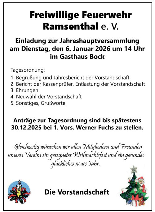 Feuerwehr-Ramsenthal-Jahreshauptversammlung